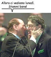 berlusconi porta sfiga a Bossi