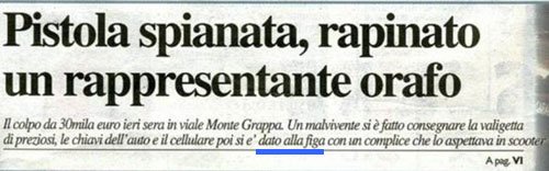 refuso giornale rapina