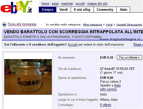 scoreggia su Ebay
