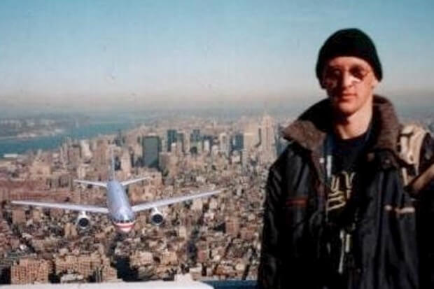 turista al wtc prima dell'impatto dell'aereo