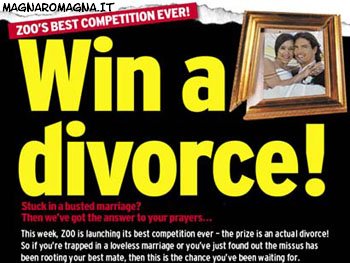 Divorzio senza spese se vinci il concorso