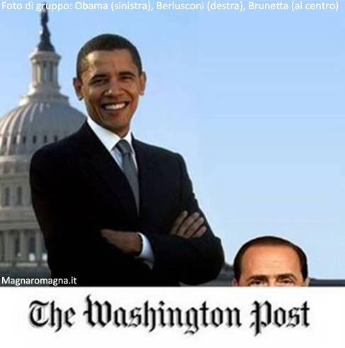 fotomontaggio Berlusconi Brunetta Obama