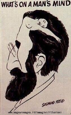 Cosa c'è nella mente di un uomo? In questa illusione ottica che permette una doppia interpretazione trovi la risposta che ha dato Sigmund Freud.