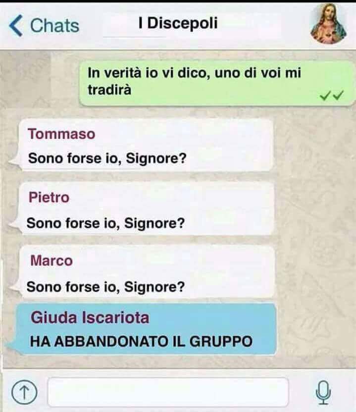 Ultima cena, il tradimento di Giuda - Whatsapp