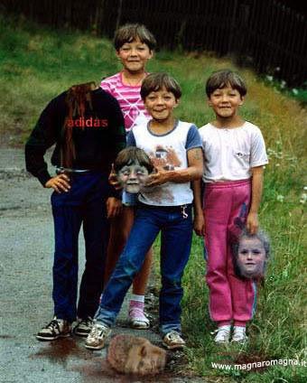 Un fotomontaggio di fantasmi in occasione della notte delle streghe. Hai notato che morti e vivi sono sempre la stessa persona?