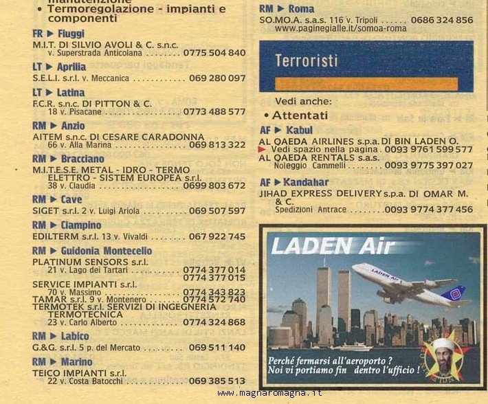 terroristi sulle pagine gialle