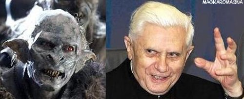 somiglianza ratzinger orco de Il signore degli anelli