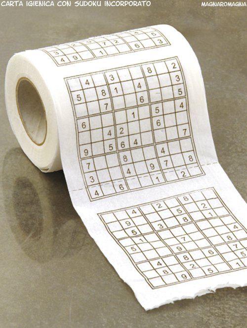 carta igienica con sudoku