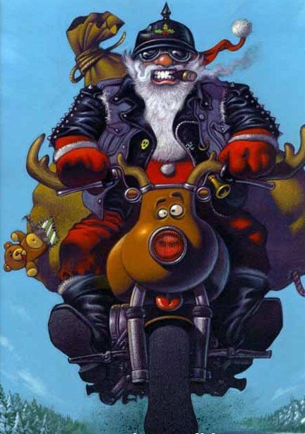 christmas biker