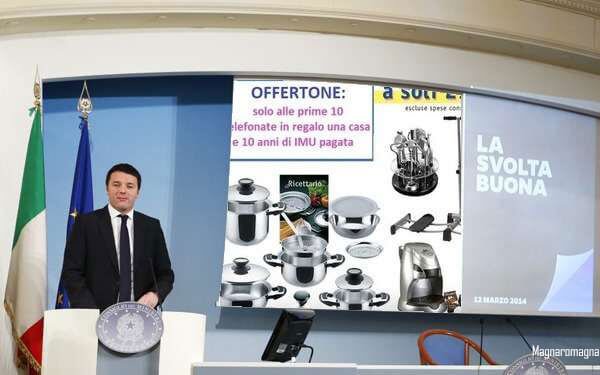presentazione riforme Renzi (fotomontaggio)