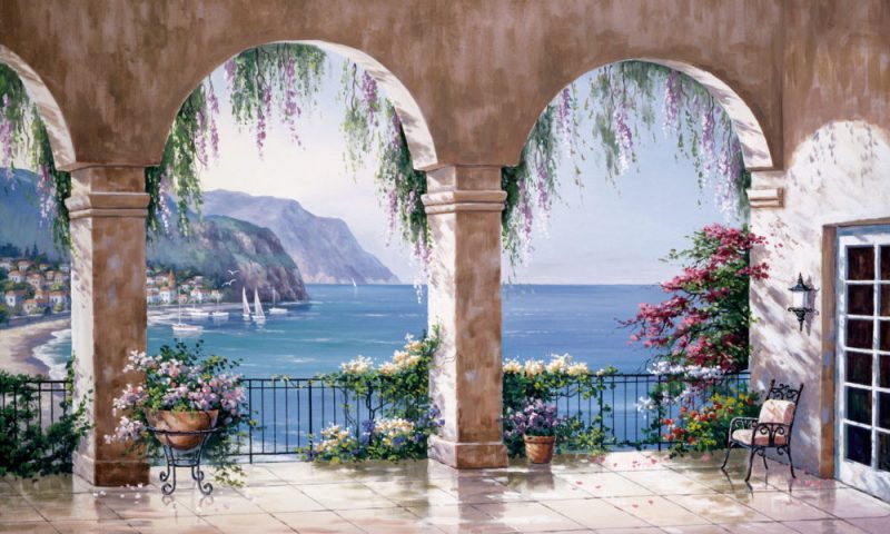 trompe l'oeil con panorama