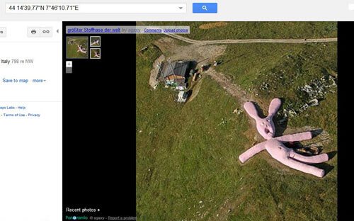 pupazzo scoperto su GoogleMaps